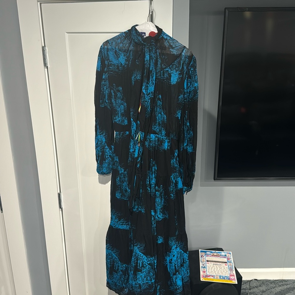 MSGM dress | Elegant Black Floral Dress | maxi length - Picture 2 of 6